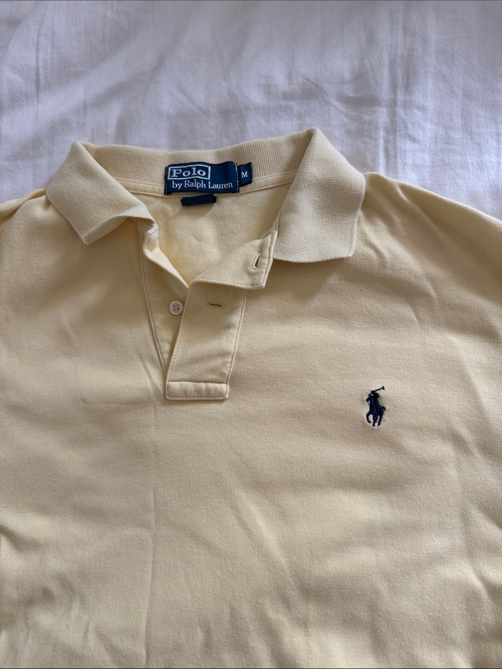 Polo by Ralph Lauren Pale Yellow Cotton Polo with Navy Pony